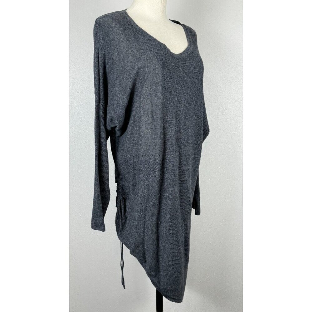 Maurices Womens Size 1 Gray Asymmetrical Knit Sweater Dress Tunic Top XL Knit - Picture 3 of 16